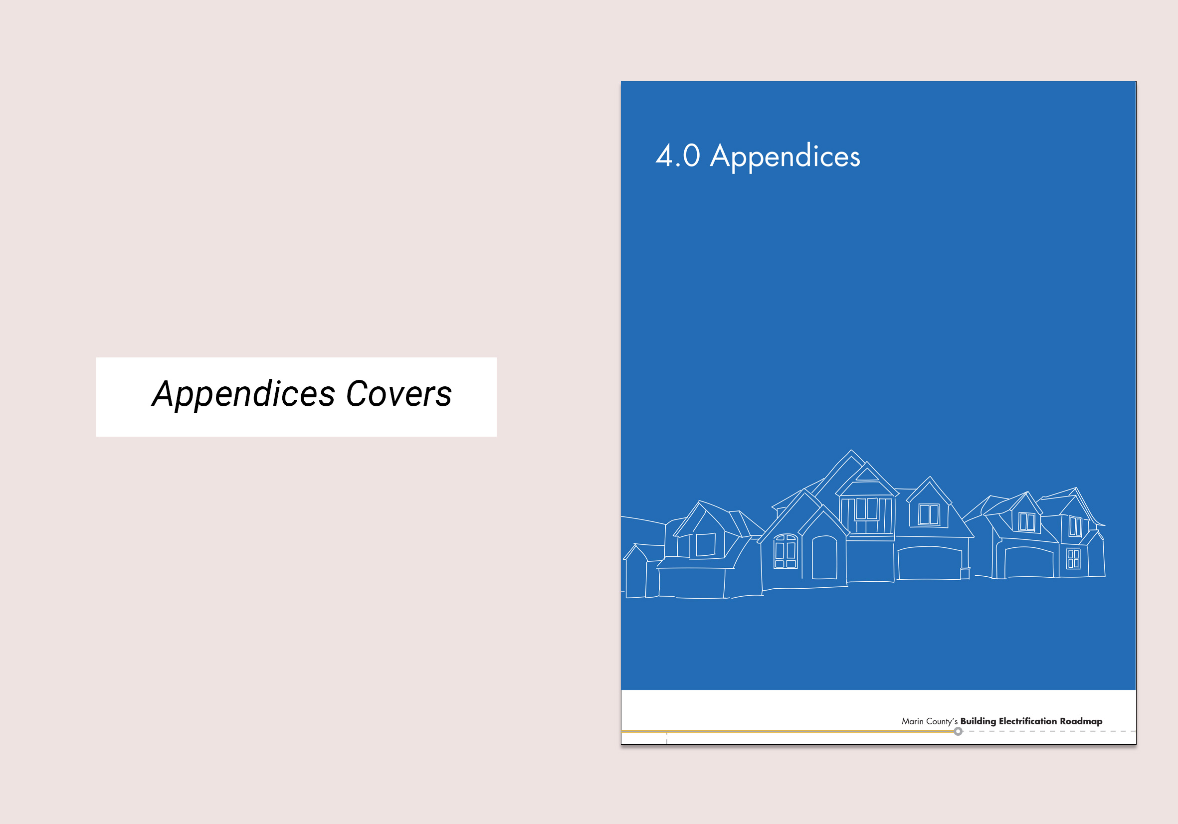 Front cover for the Appendices section. Cover illustration has a line drawing of several house lined up together.